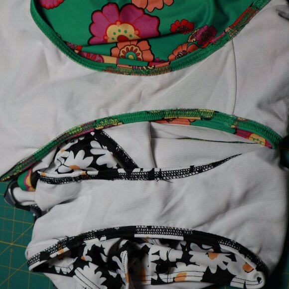 ModCloth Set of 2 Swim Suit Bottom Women's XL Green Black Mod Cruise Sexy Pin Up - Picture 6 of 12